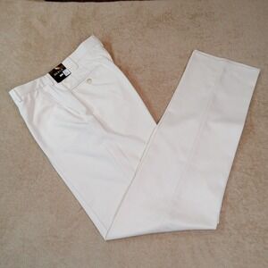 Berle NWT 100% Polyester Stain Resistant Fabric Men's 33x Unhemmed‎ Ivory